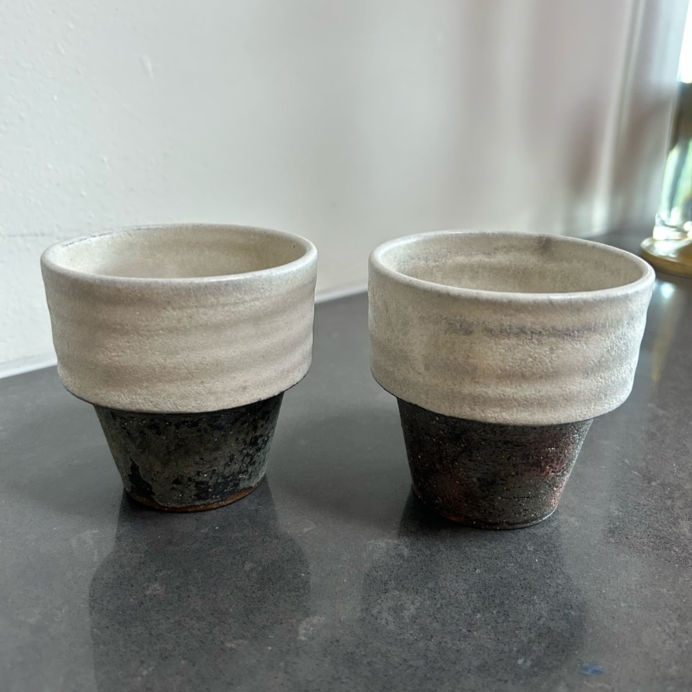 Set of Two Handmade Japanese Tea Cups